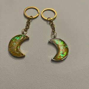 Artisan Gold and Green Crescent Key Holders